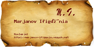 Marjanov Ifigénia névjegykártya